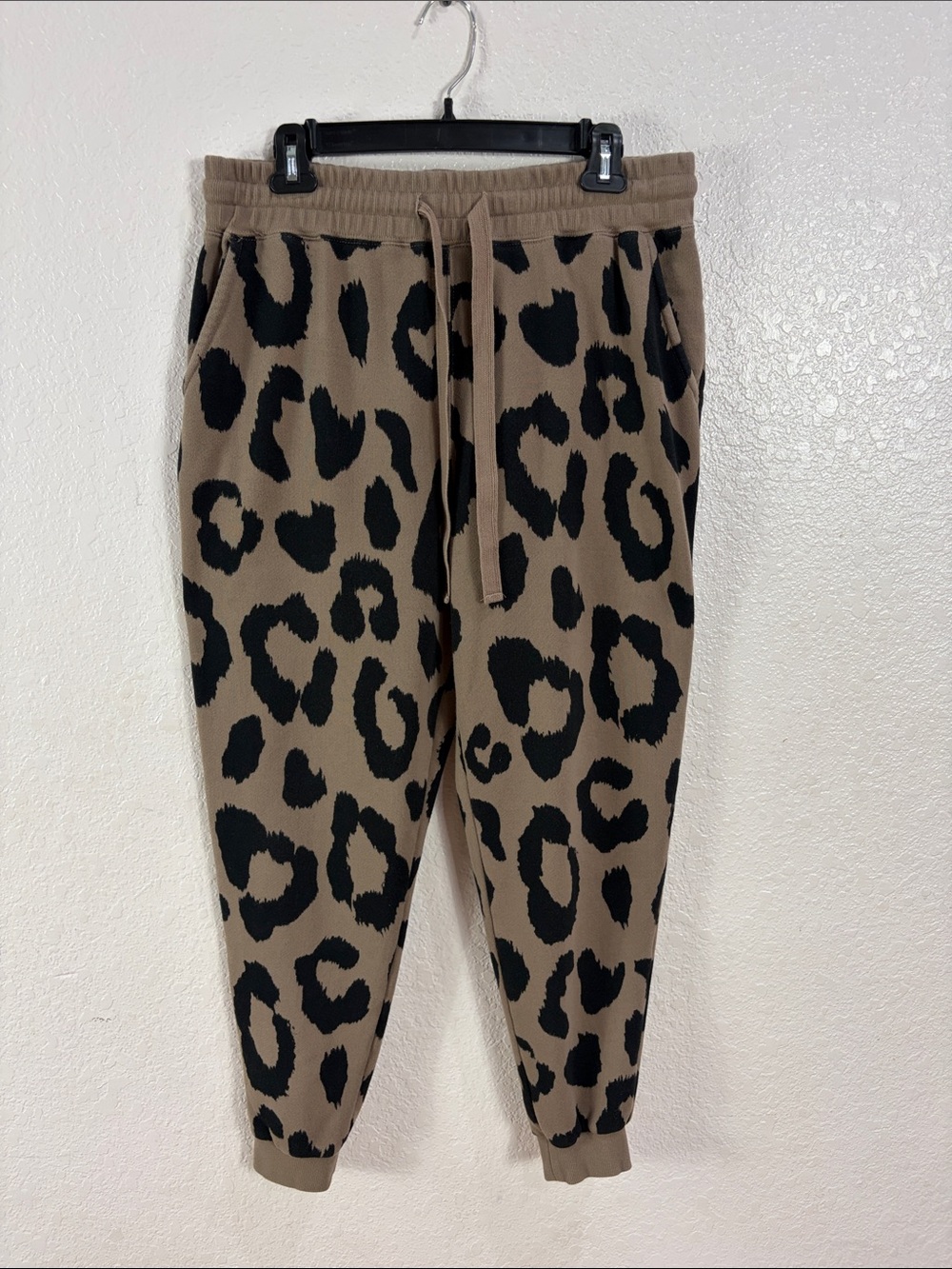 PISTOLA,Size L,Leopard Print Jogger Pants - Brown/Black